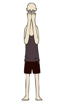 Scared Tall Guy Illustration