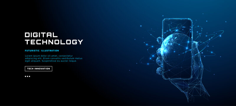 Global digital network connecting worldwide business through tech innovation. Modern globe visualization with data lines linking international markets and communication systems. Vector illustration
