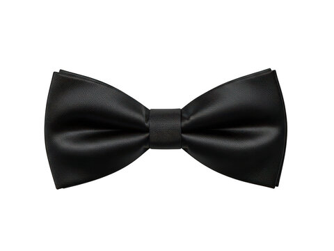 Elegant black silk bow tie for formal event fashion isolated on transparent background