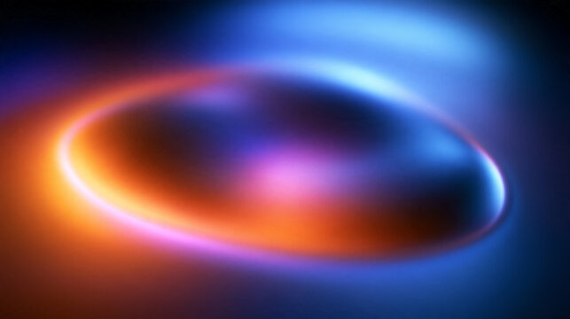 Abstract Glowing Neon Ring with Colorful Energy Gradient