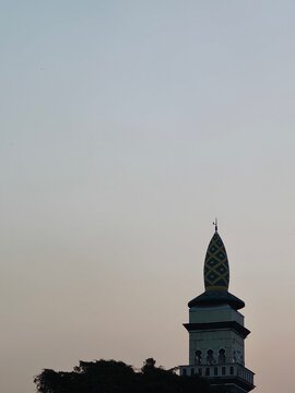 sunset over the mosque
