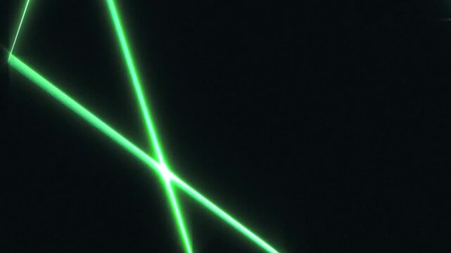 Green laser beams in geometric patterns