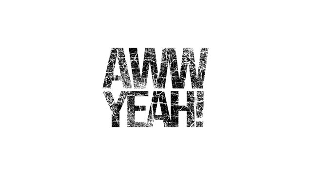 Aww yeah!, black isolated vector silhouette