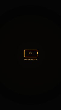 Minimalist digital battery icon showing critical power level