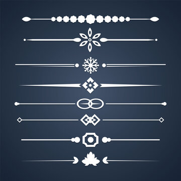 Decorative Text Dividers and Vintage Page Separator Vector Set