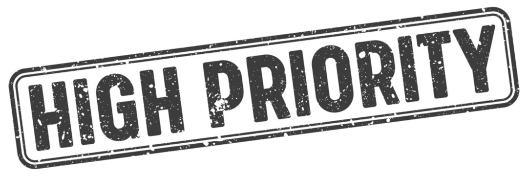 high priority black grunge stamp with no background. high priority stamp