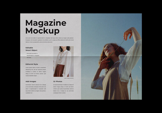 Open Magazine Spread Mockup