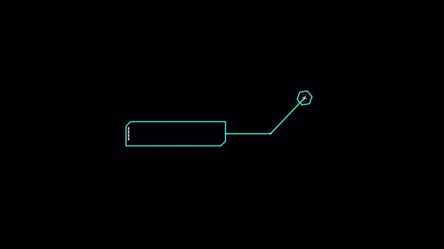 Minimalist digital callout box with tracking marker and animated connecting line for futuristic interface design elements 4K animation, alpha chanel