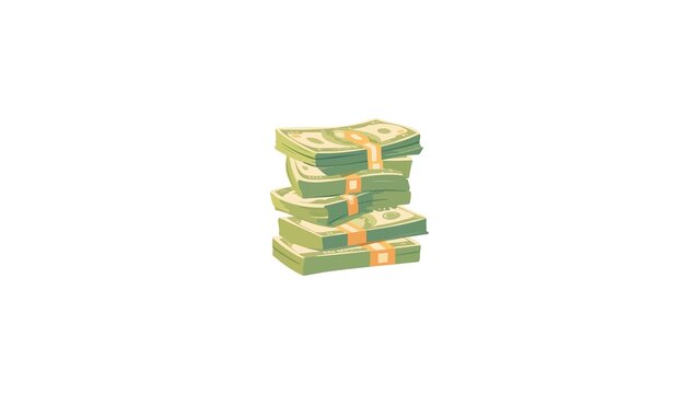 Stacked paper money bundles financial wealth savings