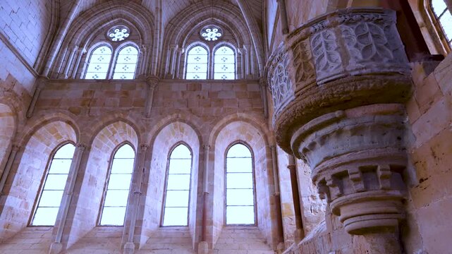 Details of the Cistercian Monastery of Santa Maria de Huerta in the town of the same name in the Arcos de Jalon region of the province of Soria, Castile and Le&oacute;n, Spain, Europe
