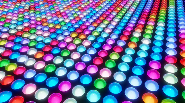Colorful light display, vibrant mood, glowing orbs, abstract background