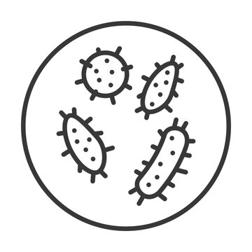 Bacteria icon vector concept illustration with simple and editable line