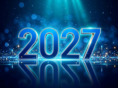 Futuristic digital year two thousand twenty seven design