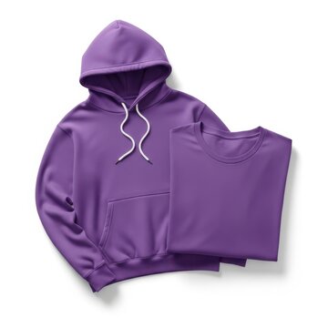 Purple hoodie with drawstring and front pocket