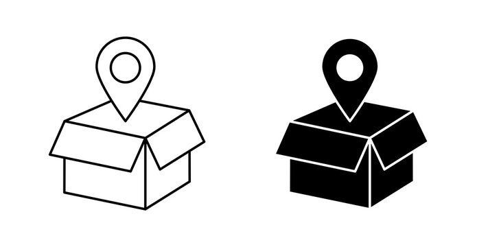 Parcel Pickup Point Icon, Collection Location and Delivery Service Vector