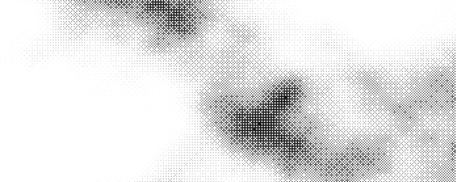 Wide black and white raster backdrop with pixelated bitmap gradient and dither pattern, designed for banners, wallpapers, posters, presentations, and digital layouts.