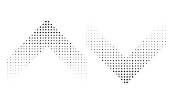 Up Down Linear Halftone Square Chevrons