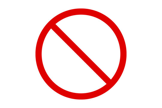 No AI prohibition sign forbidden crossed circle icon. Artificial intelligence stop sign, white text. Transparent PNG element