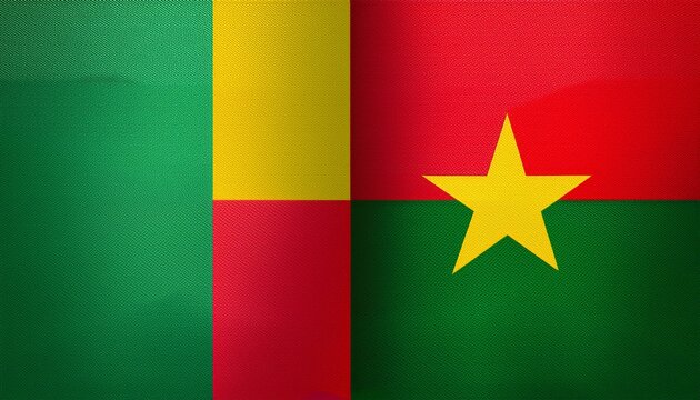 Burkina Faso flag and benin flag on each side wallpaper background