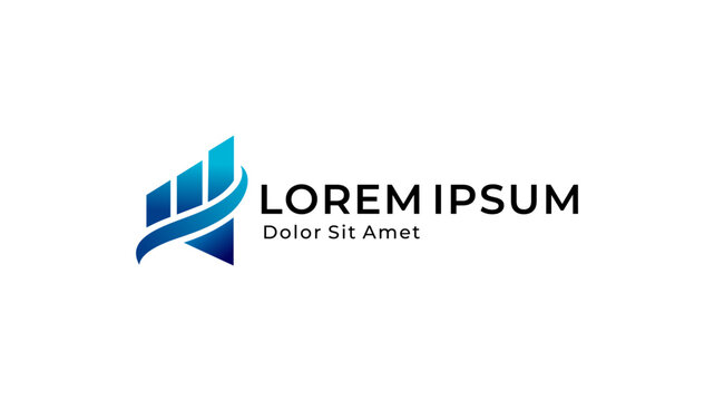 Blue abstract technology logo with modern wave shapes, designed for digital companies, innovation brands, and professional identity.