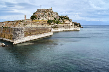 walls of the Venetian, medieval fortress in the town of Kerkyra on the island of Corfu © GKor