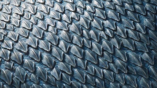 Macro Shark Skin Dermal Denticles Grey and Blue Background