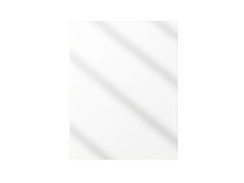 Blank white paper sheet with soft diagonal shadow overlay isolated on transparent background