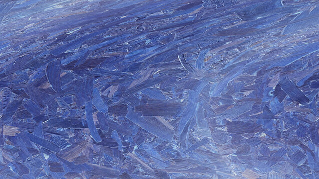Blue abstract oriented strand board particle background texture