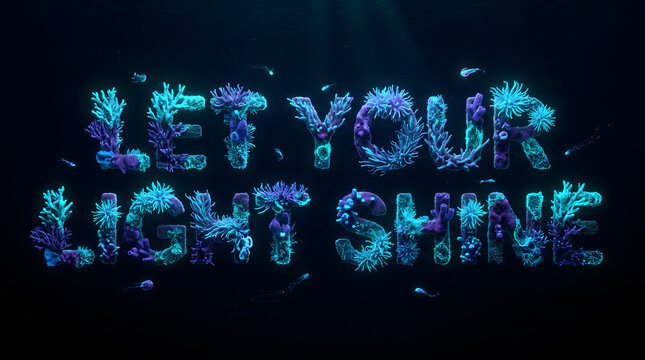 Let Your Light Shine Ocean Coral Text