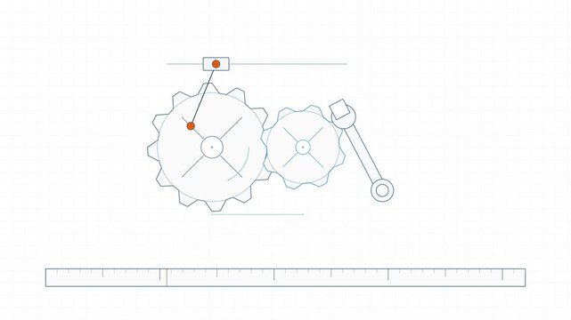 Engineering Motion Graphics &mdash; Gear, Wrench, Ruler & Technical Geometric Components Clean Vector Animation