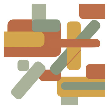Abstract geometric composition with overlapping rounded rectangles
