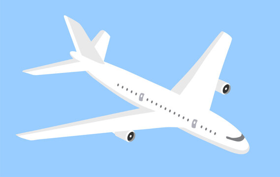 Commercial passenger airplane traveling in air