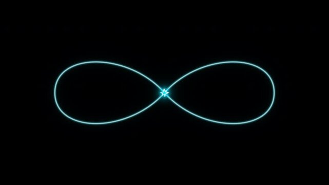 Minimal Cyan Infinity Loop Arrow Animation on Black Background