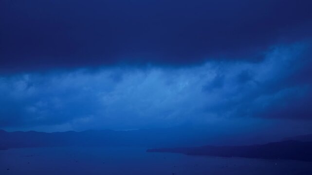 Movement of the clouds on Buhi Lake, Camarines Sur, Philippines