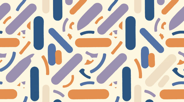 Pattern abstract seamless design with rounded capsule shapes