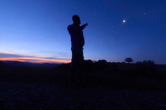 Amateur astronomer observing stars, planets and other celestial objects.