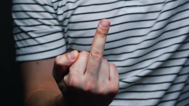 obscene middle-finger gesture