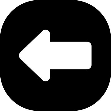 Black App Icon with White Left Arrow Symbolizing Back, Previous, Navigation, or Direction
