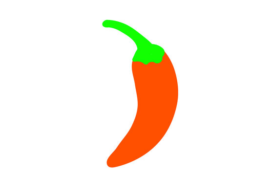 Minimalist red chili pepper illustration with a green stem.