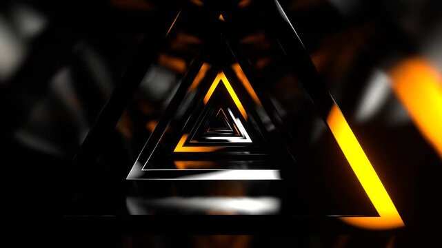 Orange and White Triangle Warp Tunnel Background VJ Loop in 4K