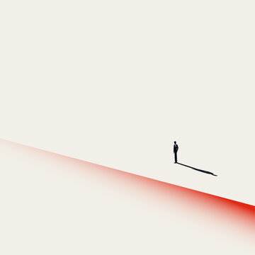 Corporate business strategy and risk management vector concept. Symbol of danger, limitation, boundary obstacle risk . Minimal design eps10 illustration.