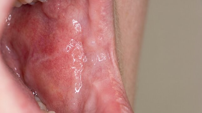 Stomatitis &ndash; Inflamed Oral Mucosa Macro Medical Background