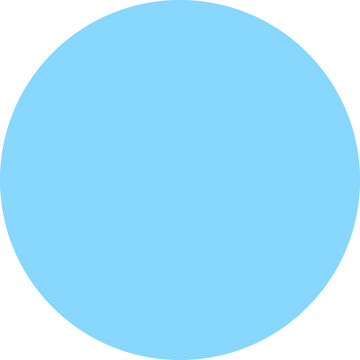 Light blue solid circle icon, geometric shape and flat design symbol vector illustration isolated on white background