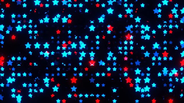 Red and Blue Abstract Stars Strobe Background VJ Loop in 4K