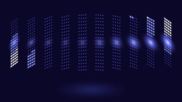 Animated Neon Glowing Geometric Lines Tunnel Cyber Grid Motion Graphic Motion Graphic Loop Featuring Modern Design Elements for Digital Media and Corporate Presentations