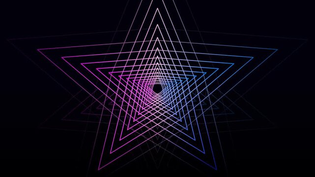 Animated Neon Glowing Geometric Lines Tunnel Cyber Grid Motion Graphic Motion Graphic Loop Featuring Modern Design Elements for Digital Media and Corporate Presentations