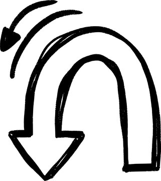 Hand Drawn Arrow Illustration with thick strokes and graffiti-style 