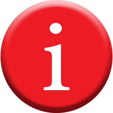 Information icon red button with white info symbol 3D vector illustration isolated on white background