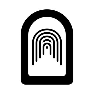 Black fingerprint icon representing biometric security and passwordless login