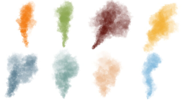 Colorful smoke texture abstract background set